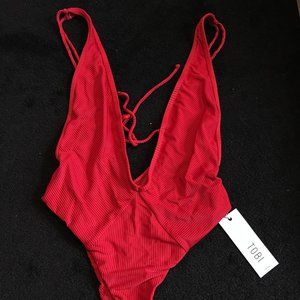 Brand New Tobi Red One Piece Bathing Suit